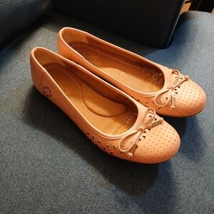 ANDREA FENZI Peach Ballet Flats